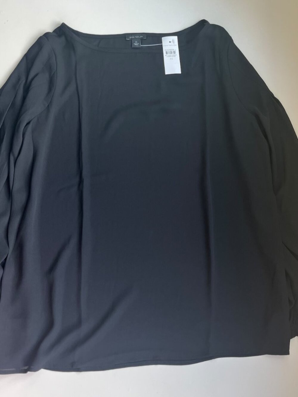 NWT Black Boatneck Ann Taylor Blouse (XS)